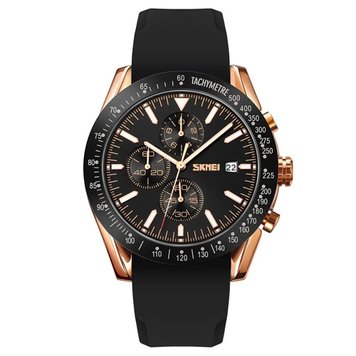 Годинник наручний 9253PRGBK SKMEI,(Lux) ROSE GOLD/BLACK-SILICONE STRAP 2823 фото