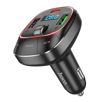 АЗП HOCO Pole BT FM transmitter E76 |2USB/1Type-C, 45W/3A, PD/QC| (UPD) Black 2099 фото