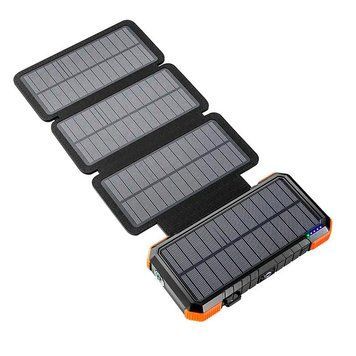 Портативна батарея BLAVOR Solar power bank with 32pcs camping LED 20000mAh PN-W12Pro IPX4 |2USB/Type-C, 18W/3A, PD/QC| (UPD) Black 7171 фото