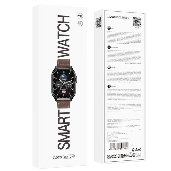 Смарт годинник HOCO Y17 Smart sports watch (call version) |BT 5.1, Track, HeartRate, IP67| (UPD) Black 3372 фото