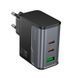 МЗП HOCO Star Speed charger CS75A |1USB/2Type-C, 70W/3A, PD/QC| (UPD) Black 6271 фото 1