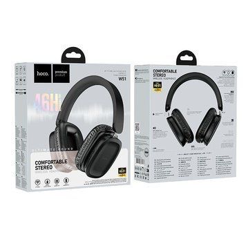 Бездротові навушники HOCO Delightful BT headphones W51 |BT5.3. AUX/TF| (UPD) Black 3137 фото