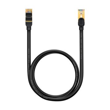 Кабель Baseus High Speed ​​Seven types of RJ45 10 гигабайт кабеля сети (round cable) |1.5m| (UPD) Black 1998 фото