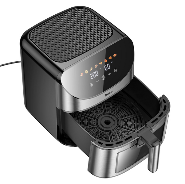 Аерогриль Hoco air fryer with touch screen and window HE21 |1700W, 8L| (UPD) Black 3962 фото
