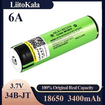 Аккумулятор 18650, LiitoKala NCR 34B-JT, 3400mAh, оригинал (OP) Green 2082 фото