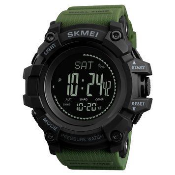 Часы наручные 1358 SKMEI,(OO),(Компас, Барометр, Температура, Крокомер, Альтиметр) Black-Green 3213 фото