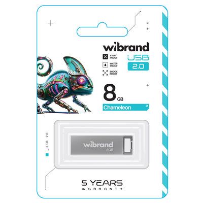 Flash Wibrand USB 2.0 Chameleon 8Gb (KT) Silver 3049 фото