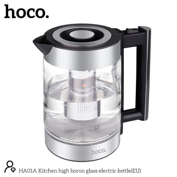 Электрочайник HOCO Kitchen high boron glass electric kettle HA01A |1.8L| (UPD) 3131 фото