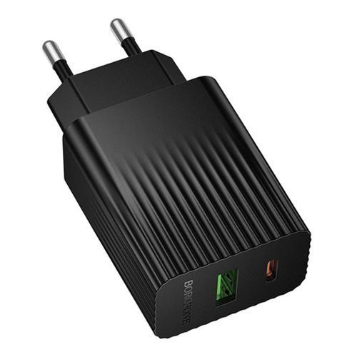 СЗУ Borofone BAS74A 1USB-C/1USB PD/QC 20W (MMA) Black 7473 фото