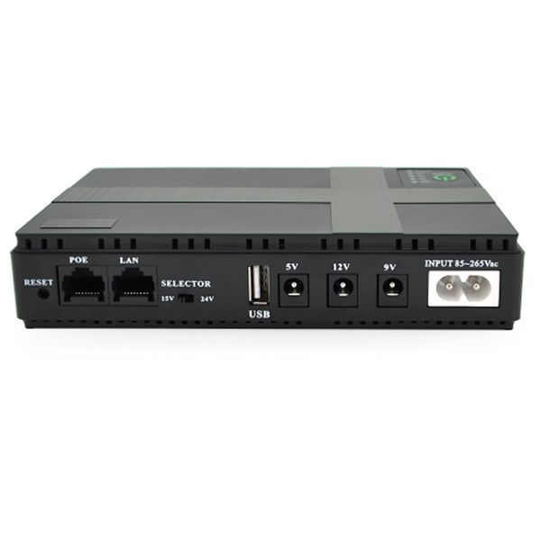 Источник бесперебойного питания UPS-18W DC1019P для роутеров/коммутаторов/PON/POE-430, 5/9/12V, 1/2A, Li-ion 20000MAh, (DS) Black 7424 фото