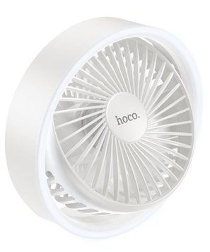 Вентилятор HOCO Elegant desktop fan HX22 |3 Level, Night Light| (UPD) White 3134 фото
