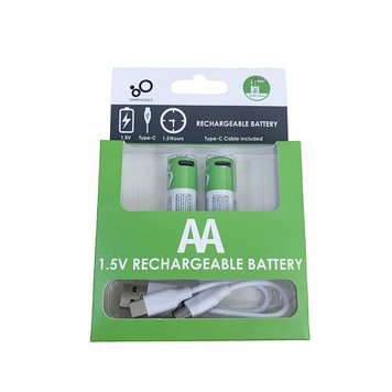 Акумулятор AA - Lithium 1.5V Rechargeable Battery Type-C (2 шт.) (EN) White 2079 фото