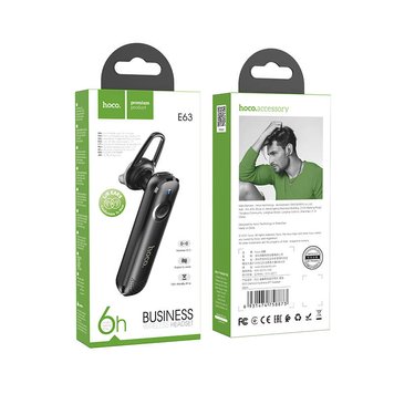 Bluetooth-гарнитура HOCO Diamond business BT headset E63 | BT5.0, 6 H, L/R Ears | (UPD) Black 3289 фото