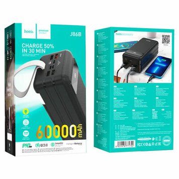 Портативная батарея HOCO J86B 60000mAh 20W/5A| (UPD) Black 1561 фото