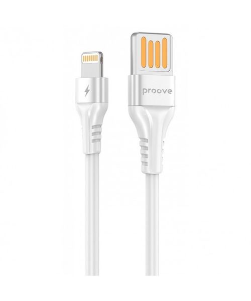 Кабель Proove Double Way Silicone Lightning 2.4A (1m) (EN) White 3224 фото