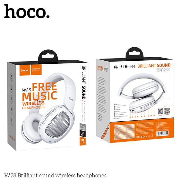 Беспроводные наушники Hoco W23 Brilliant Sound Bluetooth (большие) (EN) White 2301 фото