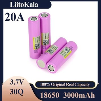 Аккумулятор высокоточный 18650, LiitoKala 30Q, 3000mah, ОРИГИНАЛ (OP) Pink 2081 фото