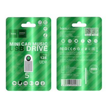 Флешка Hoco Insightful Smart Mini Car Music USB Drive UD9 128GB (UPD) Silver 2166 фото