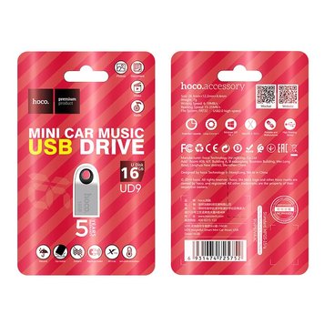 Флешка Hoco Insightful Smart Mini Car Music USB Drive UD9 16GB (UPD) Silver 2167 фото