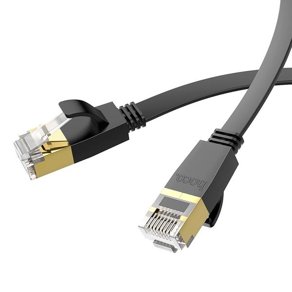 Кабель Hoco LAN RJ45 General pure copper flat network cable US07 (20M, 1Gbps) (UPD) Black 2230 фото