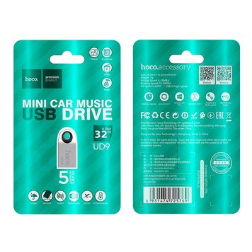 Флешка Hoco Insightful Smart Mini Car Music USB Drive UD9 32GB (UPD) Silver 2168 фото