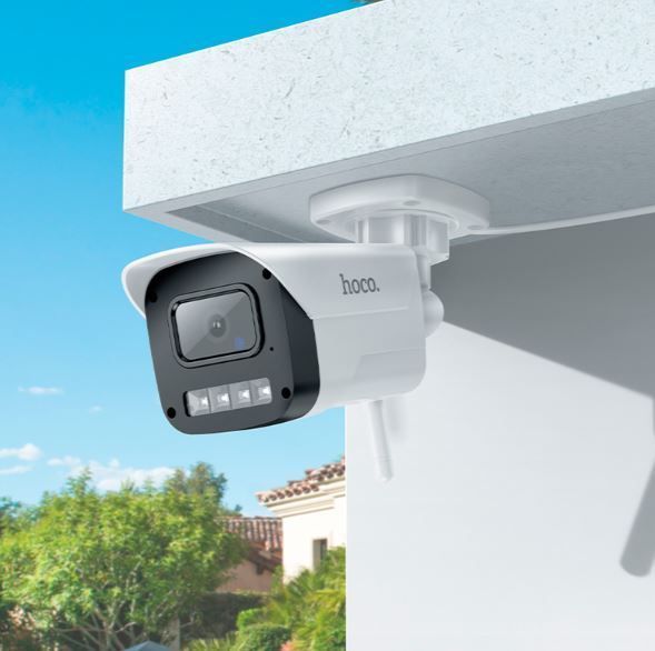 Камера відеоспостереження Hoco Outdoor gun-type HD camera D4 |2MP, FHD, Infrared| (UPD) White 3969 фото