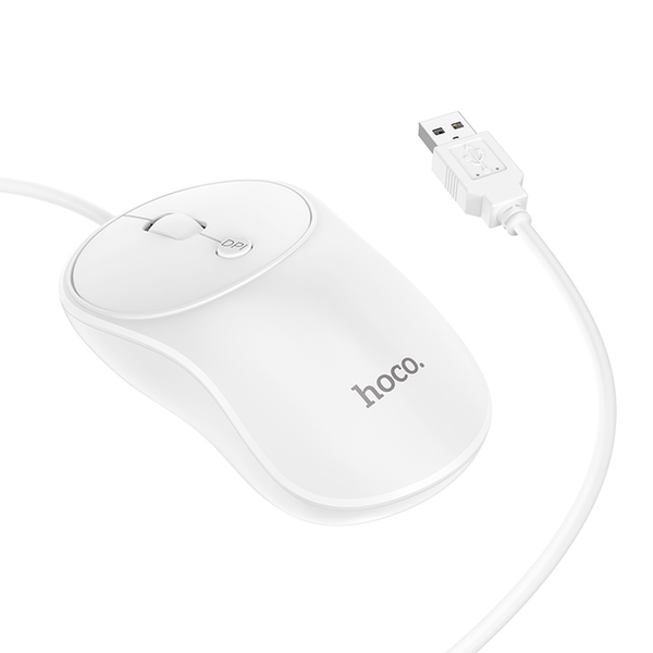 Дротова комп'ютерна миша HOCO Esteem business wired mouse GM13 |1,5M, 1000/1600dpi| (UPD) White 5780 фото