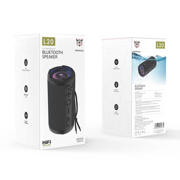 Портативна колонка Onikuma L20 RGB IPX7 |BT5.3, 6h| (UPD) Black 6985 фото