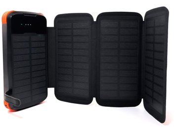 Портативная батарея Mibrand EXTREM 20000mAh solar folding 2 lights (KT) Black 2426 фото