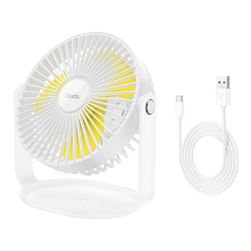 Вентилятор Hocol desktop fan F14 |4 speed, 360 degree fold, Night Light| (KT) White 2205 фото