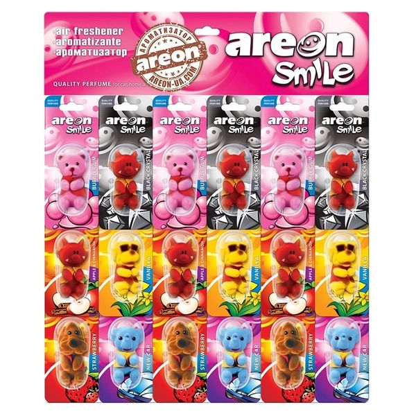 Ароматизатор повітря Areon Smile Toys 18 шт (мікс ароматів) 3059 фото