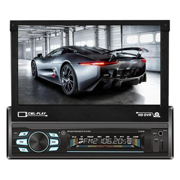 Автомагнитола 1DIN 7130CM с выдвижным сенсорным экраном 7 дюймов, BT/USB/AUX (LO) Black 3218 фото