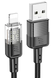 Кабель Hoco USB to Lightning Spirit transparent charging data cable U129 |2.4A, 1.2M| (UPD) Black 5936 фото 1