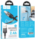 Кабель Hoco USB to Lightning Spirit transparent charging data cable U129 |2.4A, 1.2M| (UPD) Black 5936 фото 3