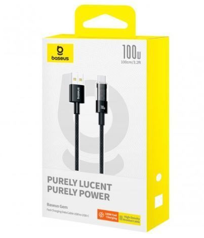 Кабель Baseus Gem Fast-Charging USB - Type-C 100W 1m (EN) Black 3927 фото