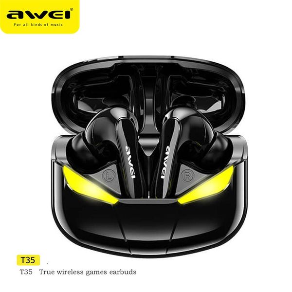 Беспроводные наушники AWEI T35 Gaming TWS earphone (UPD) Black 1724 фото