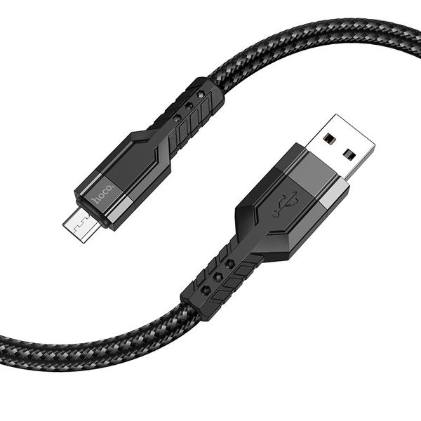 Кабель Hoco Micro USB charging data cable U110 |1.2m, 2.4A| (UPD) Black 1728 фото