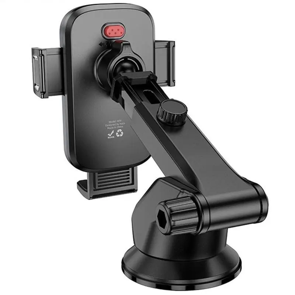 Тримач в машину HOCO Vista push-type car holder H79 (center console) |4.5-7"| (UPD) Black 7237 фото