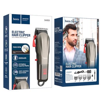 Машинка для стрижки волос HOCO Admire Hair clipper DAR09 |4-5h, 440C SS Blade, LED Display| (UPD) Black 3125 фото