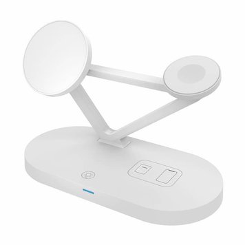 Зарядка Qi 3in1 Magnetic Wireless Charger JYD-WC126 |5-15W| (UPD) White 1767 фото