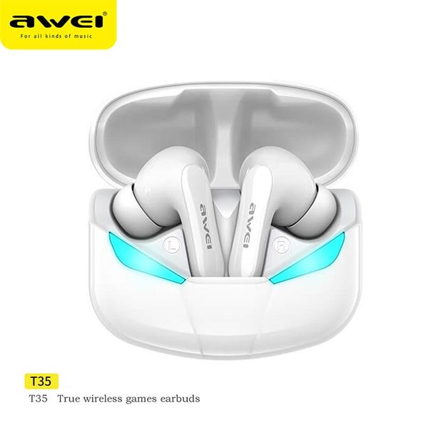 Беспроводные наушники AWEI T35 Gaming TWS earphone (UPD) White 2438 фото