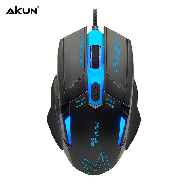 Дротова комп'ютерна миша Aikun Apparition Optical Gaming Mouse Backlight GX51 |1000-3200DPI (UPD) black 3241 фото