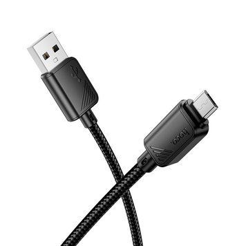 Кабель Hoco Micro USB Beneficio charging data cable X113 |1m, 2.4A| (UPD) Black 7438 фото